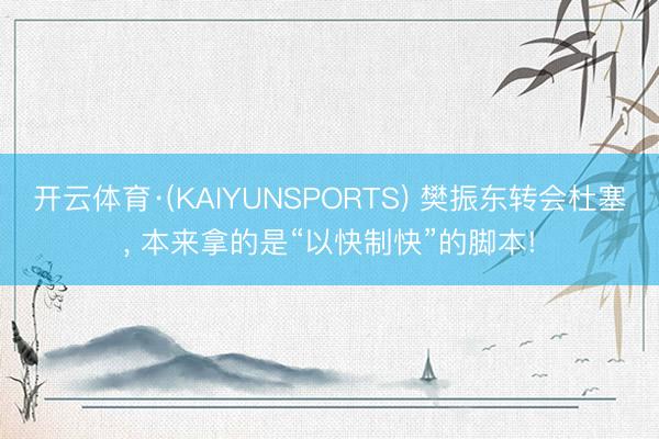 开云体育·(KAIYUNSPORTS) 樊振东转会杜塞， 本来拿的是“以快制快”的脚本!