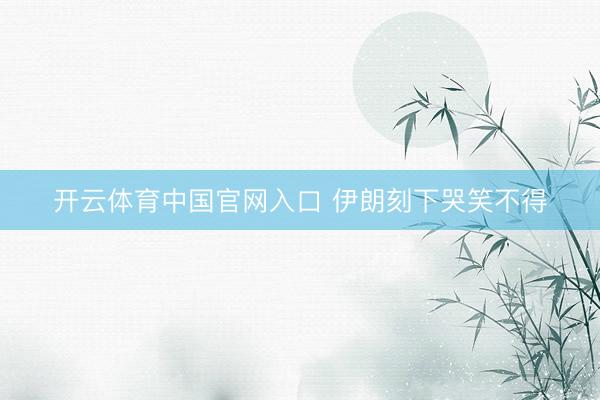 开云体育中国官网入口 伊朗刻下哭笑不得