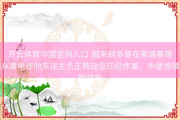 开云体育中国官网入口 越来越多曾在柬埔寨等国从事电诈的东谈主员正转动至印尼作案,中使馆领导