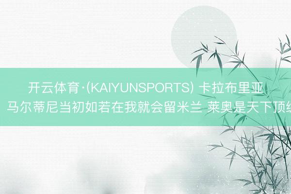 开云体育·(KAIYUNSPORTS) 卡拉布里亚：马尔蒂尼
