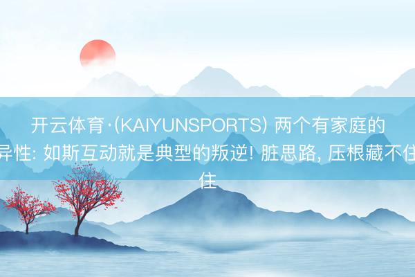 开云体育·(KAIYUNSPORTS) 两个有家庭的异性: 如斯互动就是典型的叛逆! 脏思路, 压根藏不住
