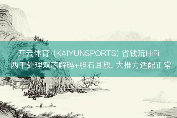开云体育·(KAIYUNSPORTS) 省钱玩HiFi， 两千处理双芯解码+胆石耳放， 大推力适配正常