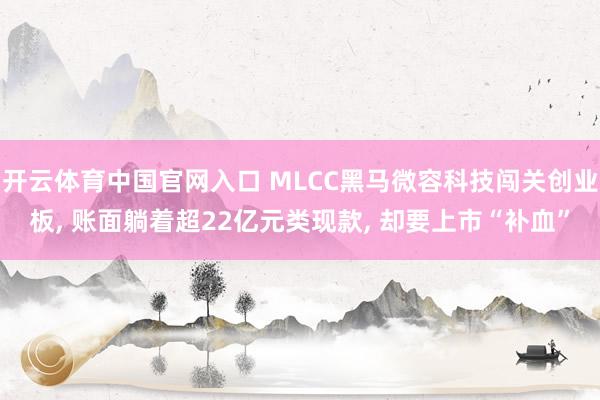 开云体育中国官网入口 MLCC黑马微容科技闯关创业板， 账面躺着超22亿元类现款， 却要上市“补血”